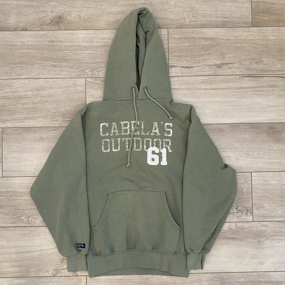 Vintage Y2K Jansport Cabelas Pullover Hoodie Sweatshirt Embroidered Size Medium